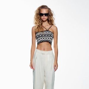Zara Geometric Knit Top